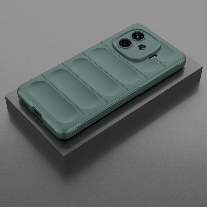 HuHa Case Cover For vivo iQOO Z9 Turbo 5G Magic Shield TPU + Flannel Phone Case(Dark Green) - Image 2