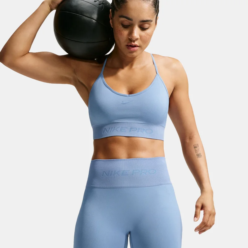 Nike Blue Women's Pro Seamless Dri-FIT Training Bike Shorts for Women | Best Price UAE