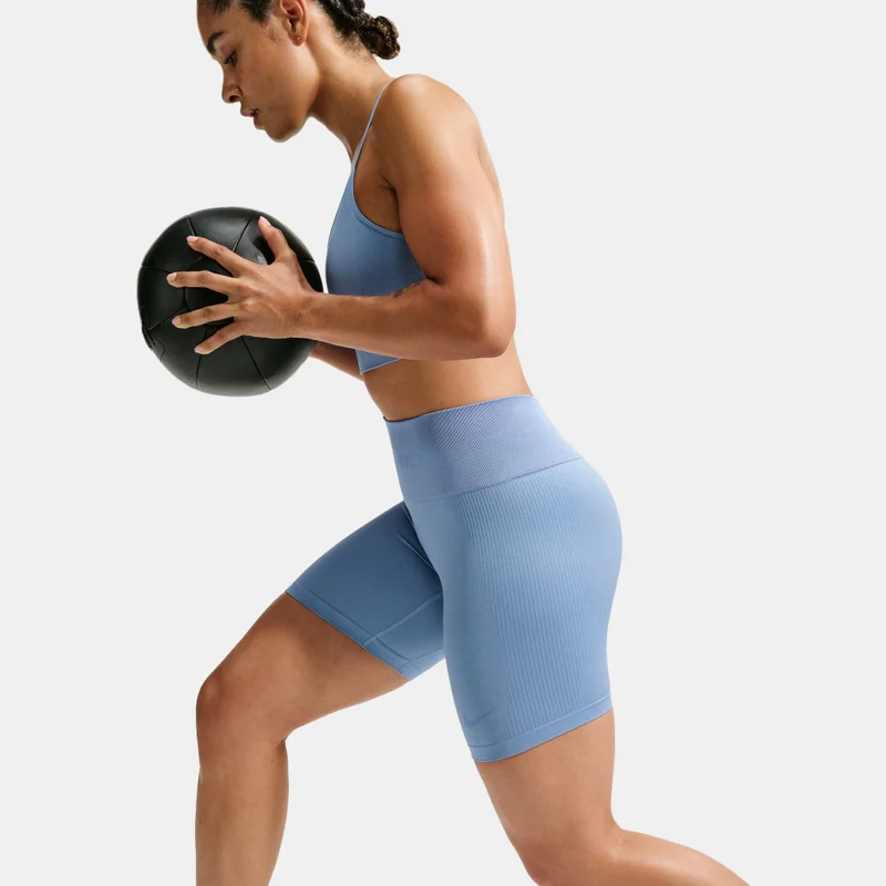 Nike Blue Women's Pro Seamless Dri-FIT Training Bike Shorts for Women | Best Price UAE