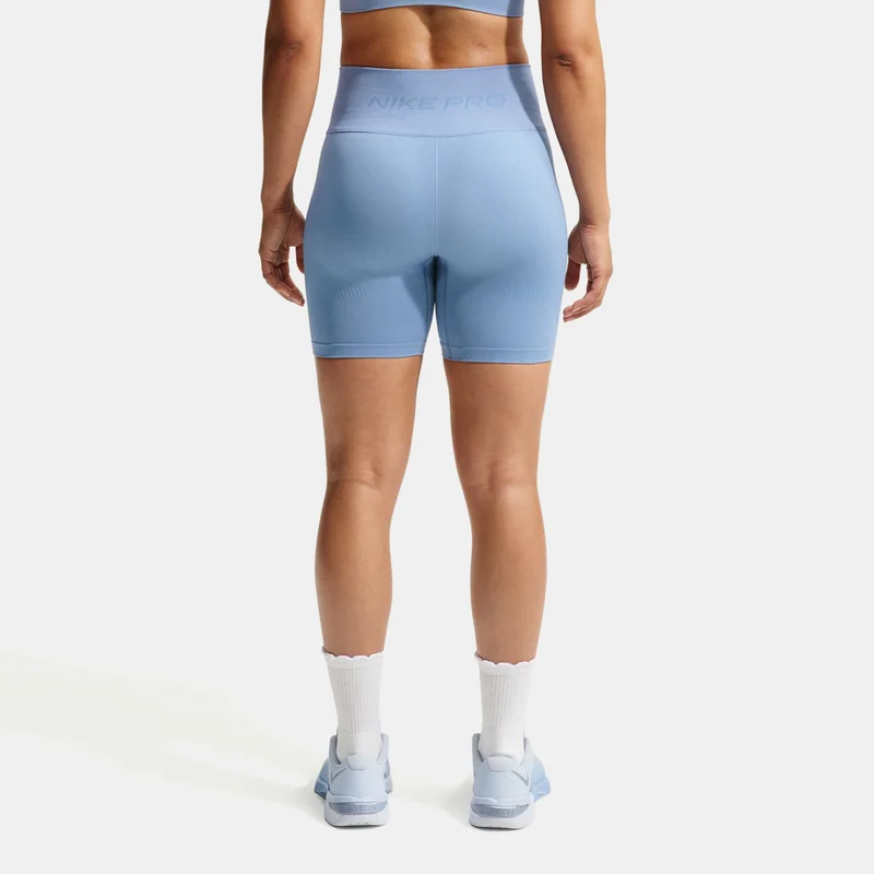 Nike Blue Women's Pro Seamless Dri-FIT Training Bike Shorts for Women | Best Price UAE