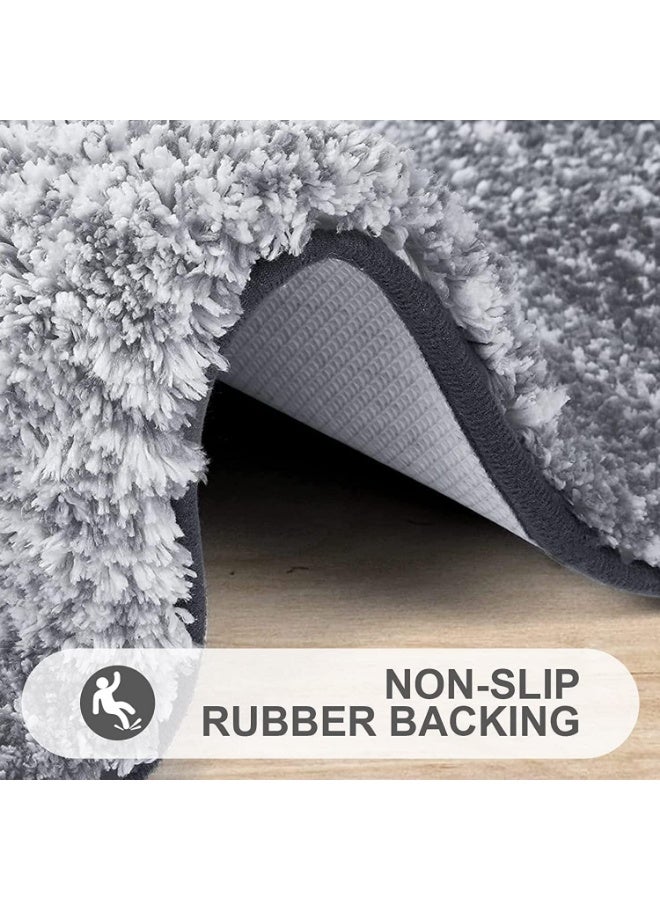 Alruht Bath Rug Mat, Extra Soft, Absorbent Non-Slip Plush, Microfiber for Home Use, Machine Wash Dry, Gradual Grey - Image 4