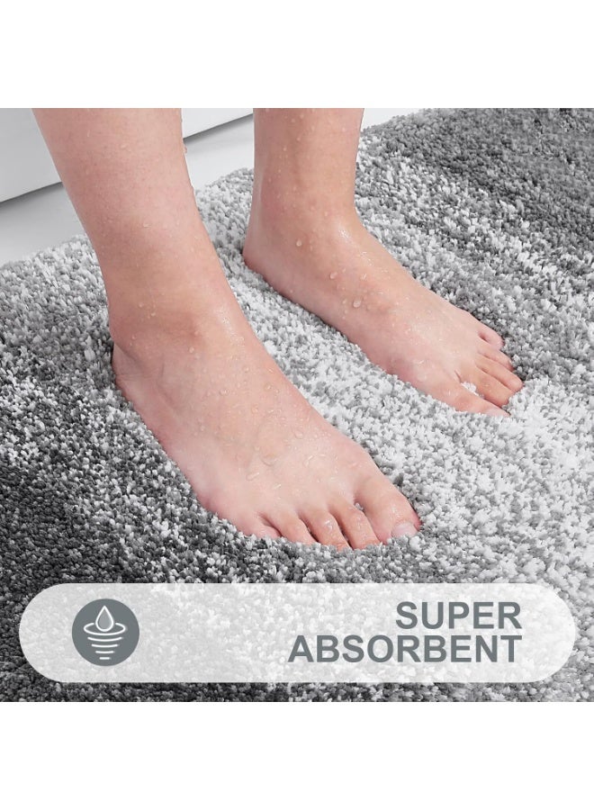 Alruht Bath Rug Mat, Extra Soft, Absorbent Non-Slip Plush, Microfiber for Home Use, Machine Wash Dry, Gradual Grey - Image 3
