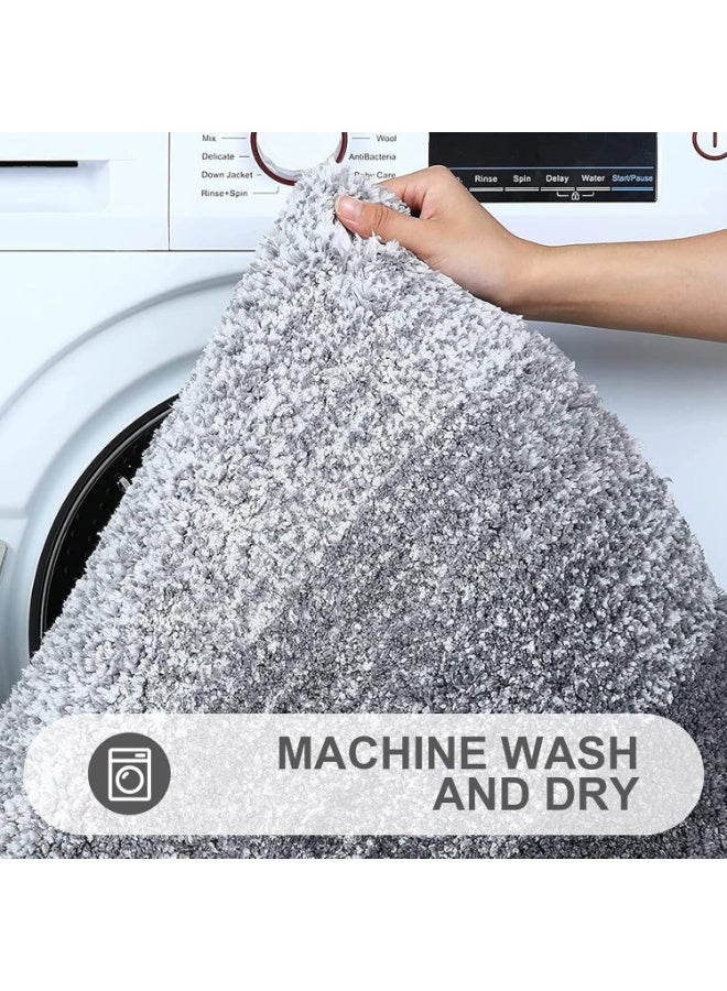 Alruht Bath Rug Mat, Extra Soft, Absorbent Non-Slip Plush, Microfiber for Home Use, Machine Wash Dry, Gradual Grey - Image 5