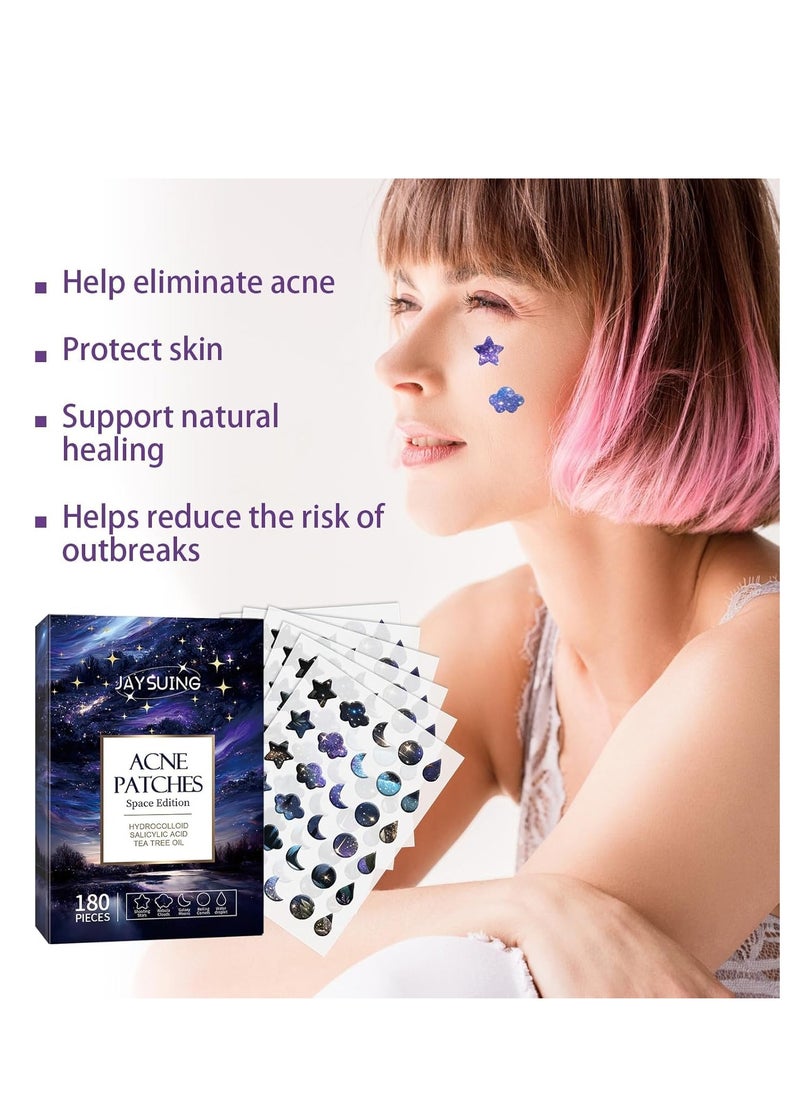 Jaysuing - Star Pimple Patches, 180 Patches, Pimple Patches For Face, Hydrocolloid Acne Patches, Pimple Patches Stars, Zit Patches For Zits, Blemishes, Breakouts, Waterproof And breathable For Acne-prone Skin - Image 1