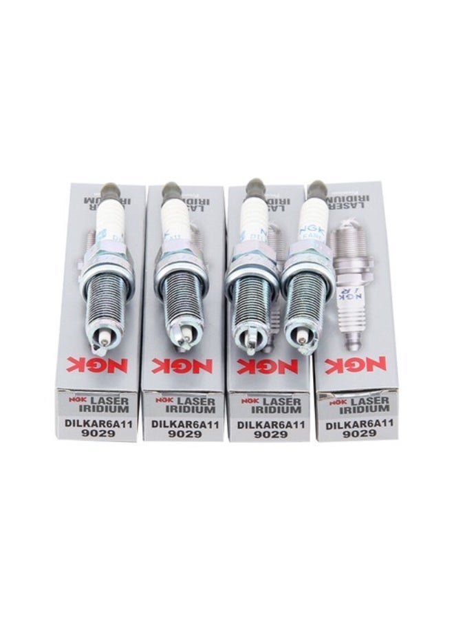 NGK DILKAR6A-11 Laser Iridium Spark Plugs Set of 4 – High Performance, Long Life Ignition Plug (9029) - Image 1