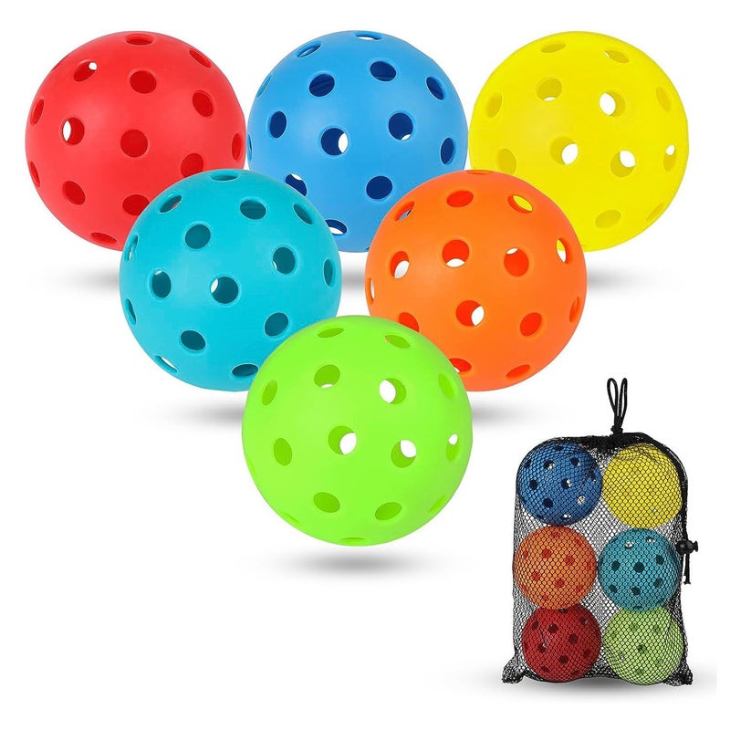 Generic Professional Glow Pickleball 40-Hole Gift Box Set 6 mixed colors [mesh bag]]