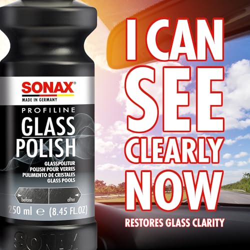SONAX Glass Polish 27314 | Professional Grade Cleaner for Smooth & Scratch Free Glass | Removes Stubborn Stains, Water Spots & Micro Scratches | Ideal for Automotive & Household Glass Surfaces | 250ml - Image 4