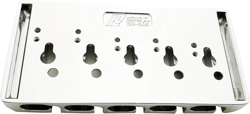 guyker 5 String Bass Bridge with Locking Zinc Saddles – Dual Load Type A Bridges String Space 19mm Replacement for Jazz Bass or Precision Electric Instruments (Chrome) - Image 4