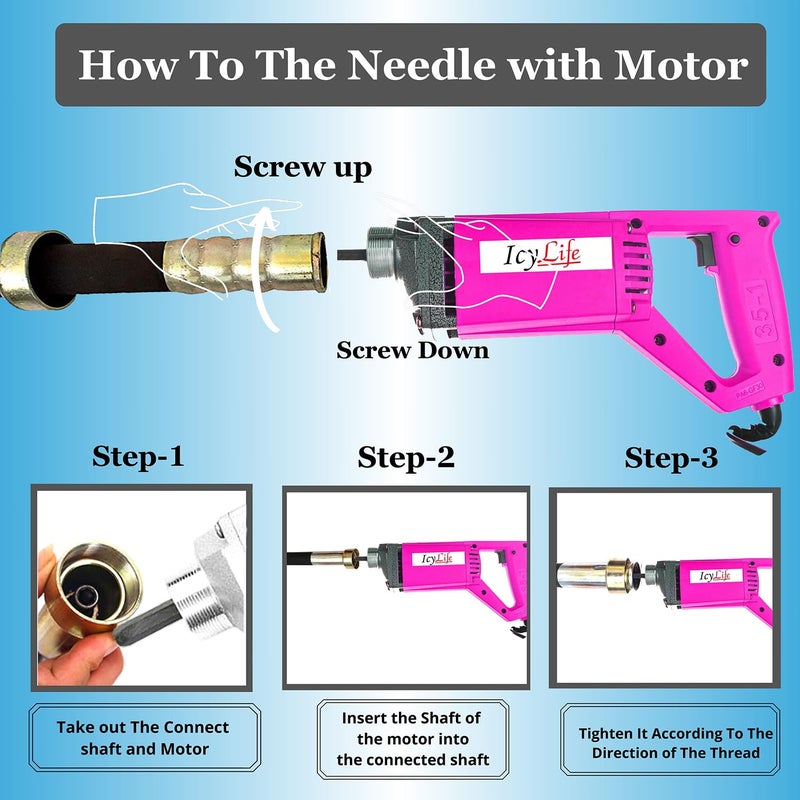 ICYLIFE ICYLIFE 1270WATT Concrete Vibratoriron Machine With 15 Mtr Needle Electric Concrete Vibrator 13200rpm  - Image 4
