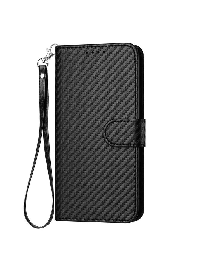 Zaboon Case For Infinix Hot 50 Pro 4G YX0070 Carbon Fiber Buckle Leather Phone Case with Lanyard - Image 2