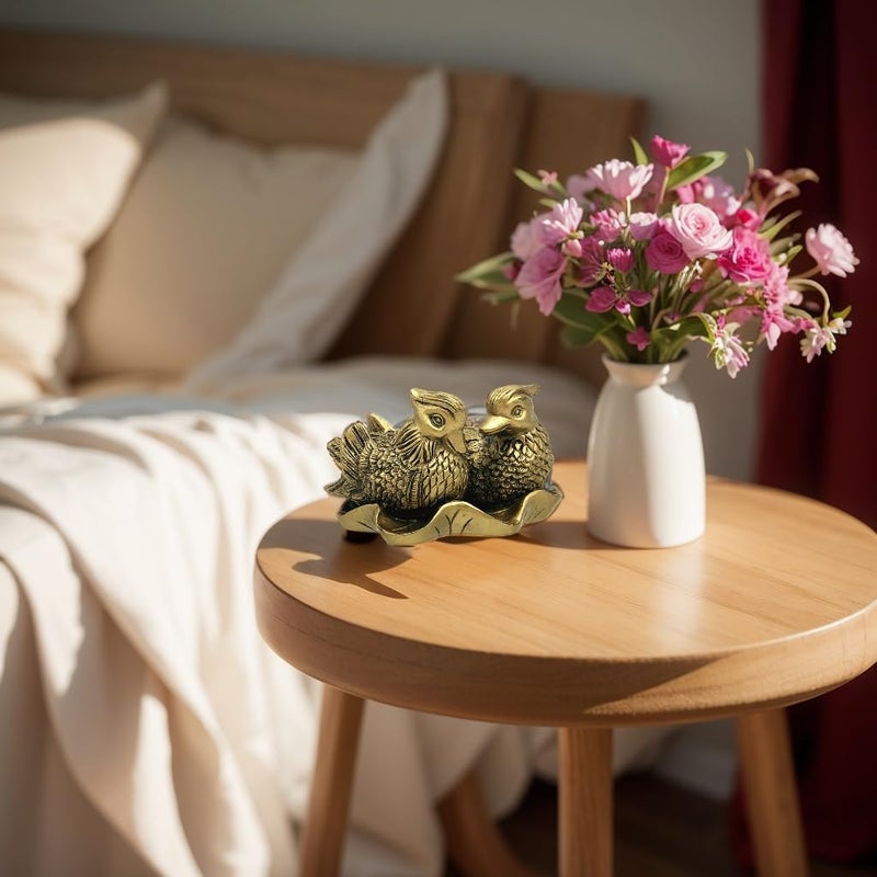 بيتر ديكور Betterdecor فنغ شوي الصينية اليوسفي يوان يانغ الحب الطيور تمثال تمثال ديكور المنزل مكتب للرومانسية والحب - Image 4