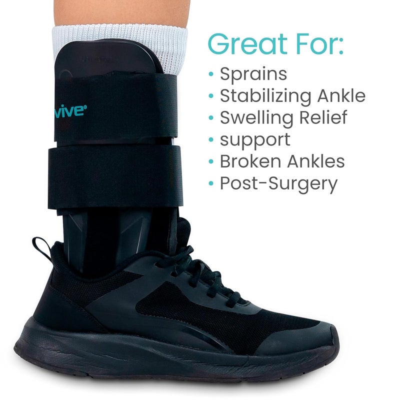 Vive Ankle Stirrup Brace  Air Gel Stabilizer for Ankle Sprain Tendonitis Support for Men  Women  Right  Left Foot Achilles Tendon Compression Relief Fracture Treatment  Hot  Cold Therapy - Image 3