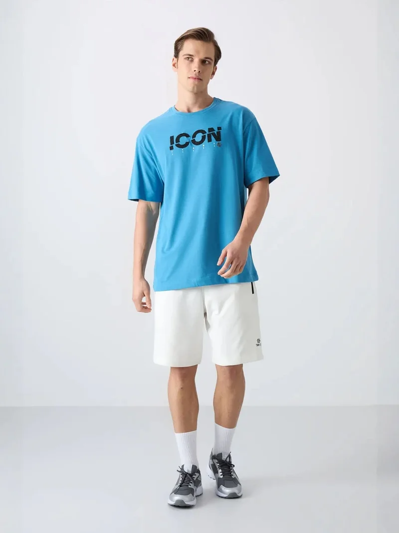 TOMMYLIFE TOMMY Oversized Logo Print Crew Neck T-Shirt