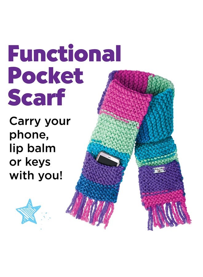 Creativity for Kids Learn to Knit Pocket Scarf - DIY Knitting Kit for Beginners, Kids Craft Kit - Image 4