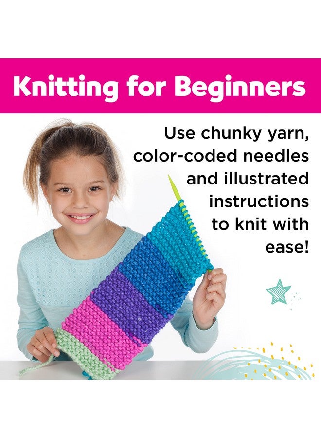 Creativity for Kids Learn to Knit Pocket Scarf - DIY Knitting Kit for Beginners, Kids Craft Kit - Image 2