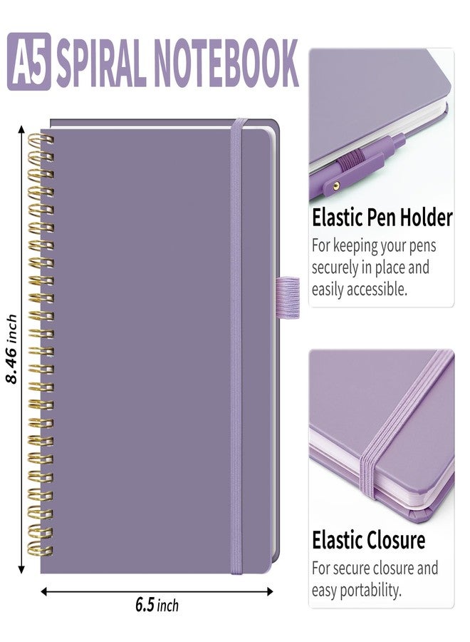 YOXMJDB A5 Lined Spiral Notebook with Pen Holder, 140 Pages Hardcover Journal for Women, To Do List Planner for Work, Bible Study & Meetings (A5, Purple, No Pen) - Image 2