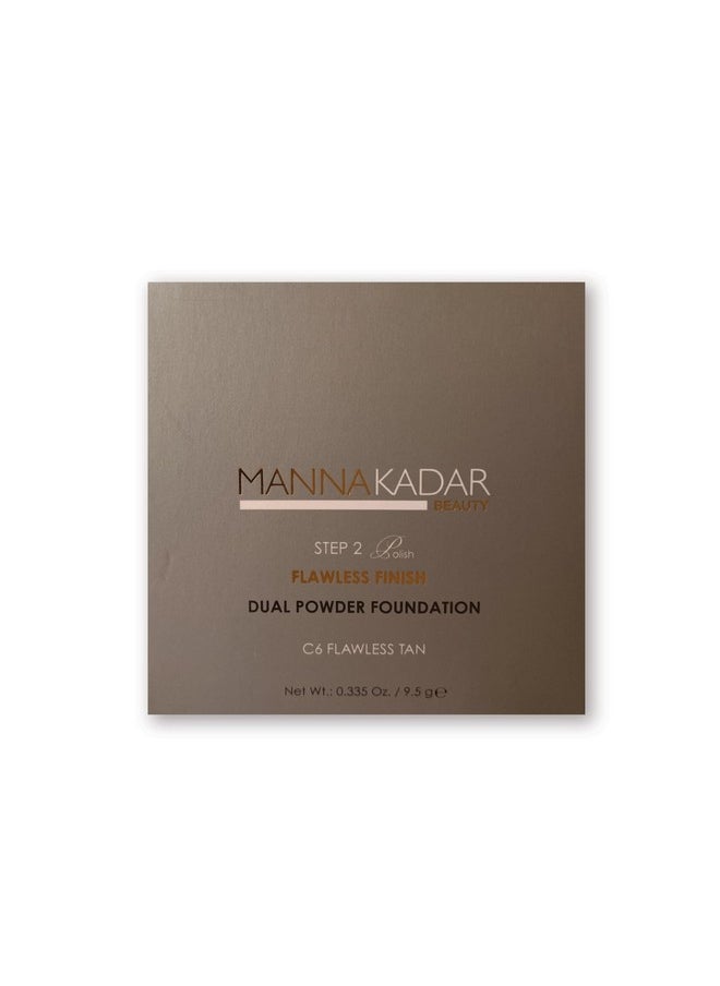 Manna Kadar Beauty Dual Powder Compact C6 Tan Shademedium To Full Coverage Longlasting Matte Finish Velvet Texture Hide Imperfections Covers & Smooths 4 Shades Highlight & Contour  - Image 2