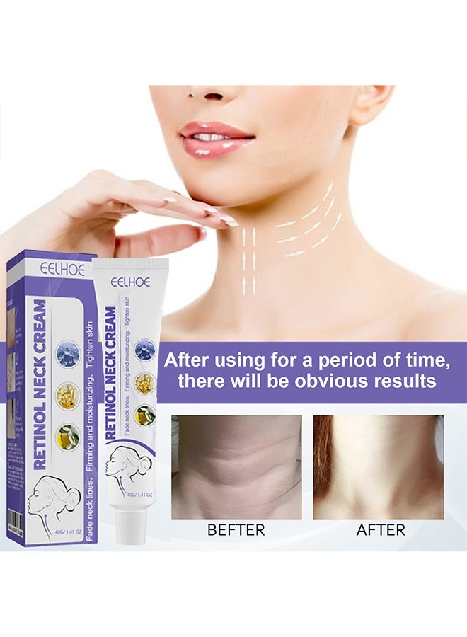 EELHOE Retinol Neck Cream-Fade Neck Lines, Firming and Moisturizing Brighten Skin Neck Massage, Reshape Swan Neck 40g - Image 1