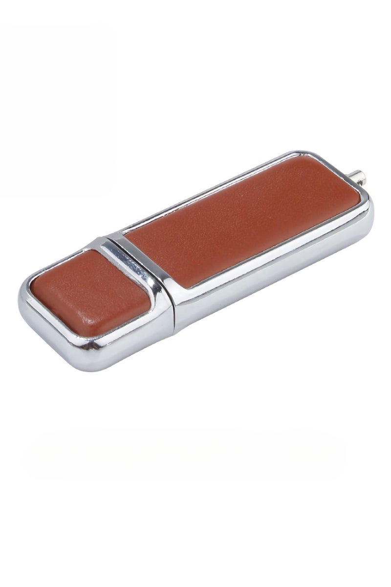 USB Flash Drive, Leather Keychain USB Pen Drive, Compact And Portable High Speed Thumb Drive, Shock Resistant USB Memory Stick For Laptops Computers, (1pc, Brown, 32GB)