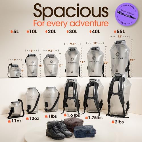 Earth Pak Waterproof Dry Bag Roll Top Waterproof Backpack Sack Keeps Gear Dry for Kayak with Waterproof Phone Case - Image 3