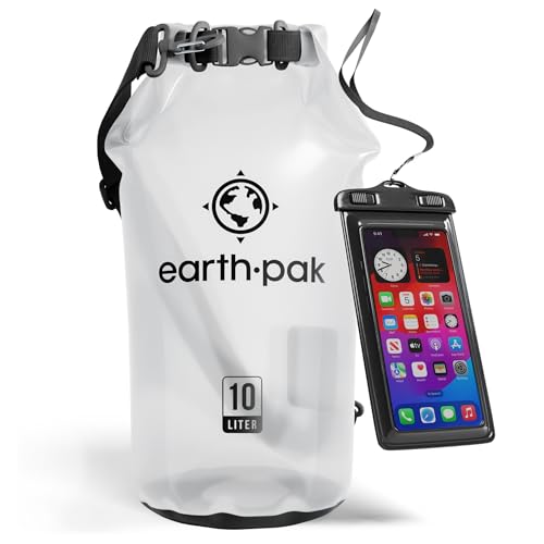 Earth Pak Waterproof Dry Bag Roll Top Waterproof Backpack Sack Keeps Gear Dry for Kayak with Waterproof Phone Case - Image 1
