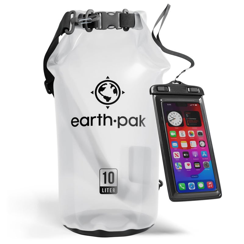 Earth Pak Waterproof Dry Bag Roll Top Waterproof Backpack Sack Keeps Gear Dry for Kayak with Waterproof Phone Case - Image 2