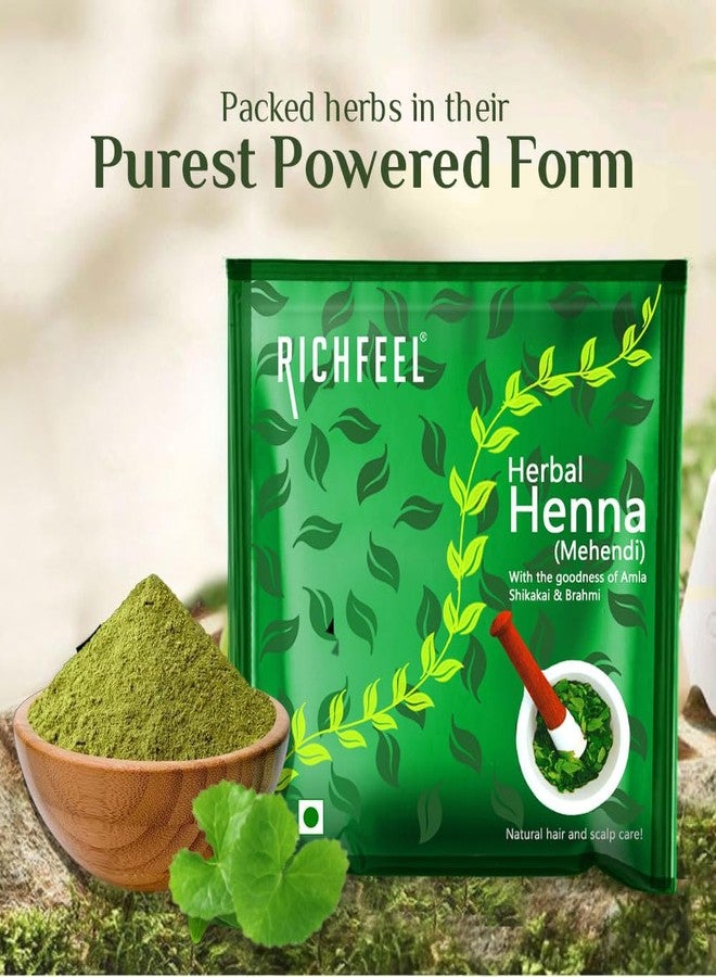 Richfeel Heena Mehendi Powder| Mehandi powder for hair | Natural Hair Color and Conditioning with the goodness of Amla, Shikakai & Brahmi | 100g (Pack of 3) - Image 4