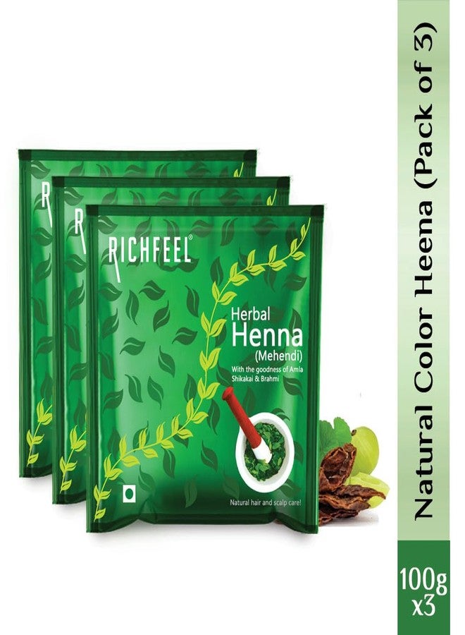 Richfeel Heena Mehendi Powder| Mehandi powder for hair | Natural Hair Color and Conditioning with the goodness of Amla, Shikakai & Brahmi | 100g (Pack of 3) - Image 3