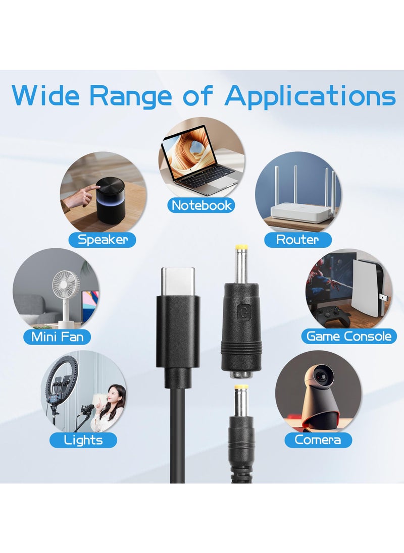 سانموجيد كابل محولات USB إلى DC، كابل شحن طاقة من النوع C إلى DC PD 65W، كابل شحن من USB إلى DC (4.9 قدم) مع مجموعة قابس طاقة 10 موصلات تناسب الكمبيوتر المحمول (1.5 متر)  - Image 4