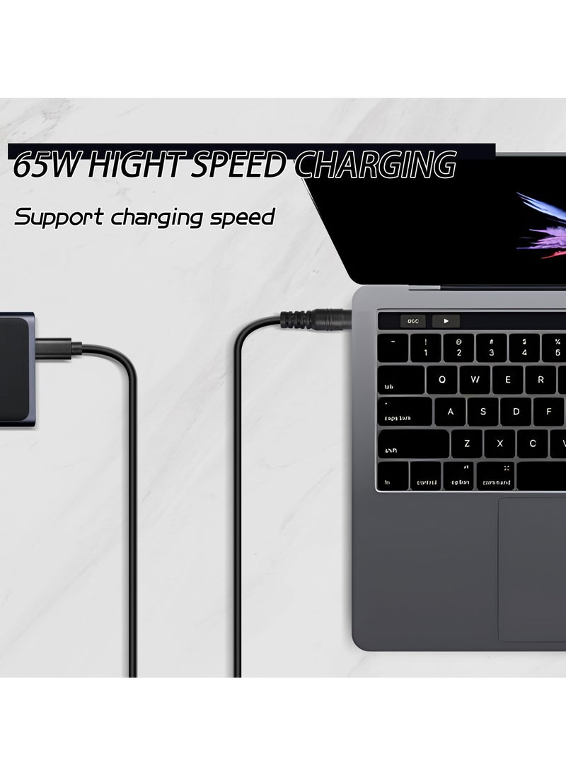 سانموجيد كابل محولات USB إلى DC، كابل شحن طاقة من النوع C إلى DC PD 65W، كابل شحن من USB إلى DC (4.9 قدم) مع مجموعة قابس طاقة 10 موصلات تناسب الكمبيوتر المحمول (1.5 متر)  - Image 5