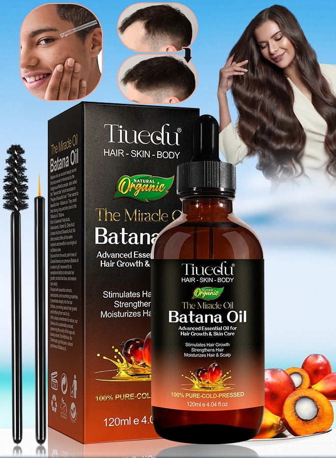 Tiuedu 120ml Natural Batana Oil for Hair Care Hair Conditioner Oil for Thin Hair Repair Damaged Hair Nourishes Thin Hair Scalp Skin and Loss Hair Growth Fit for All Hair Types Raw Batana Oil - Image 1
