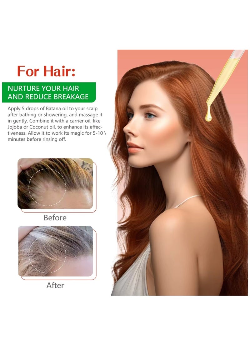 Tiuedu 120ml Natural Batana Oil for Hair Care Hair Conditioner Oil for Thin Hair Repair Damaged Hair Nourishes Thin Hair Scalp Skin and Loss Hair Growth Fit for All Hair Types Raw Batana Oil - Image 3