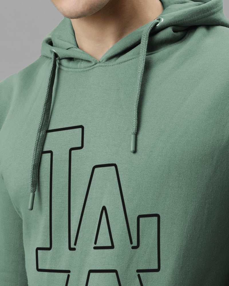 ADRO Men's Cotton Neck Hooded Sweatshirt (H24-LA-PT_Pista - Image 2