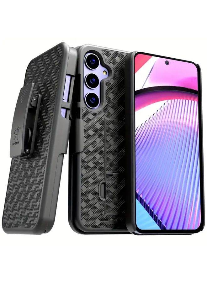 Shockproof Dustproof Heavy Duty Kickstand Phone Case For Samsung Galaxy S24 Black 180 Degree Rotating Outdoor Full Protective Holster - Image 1