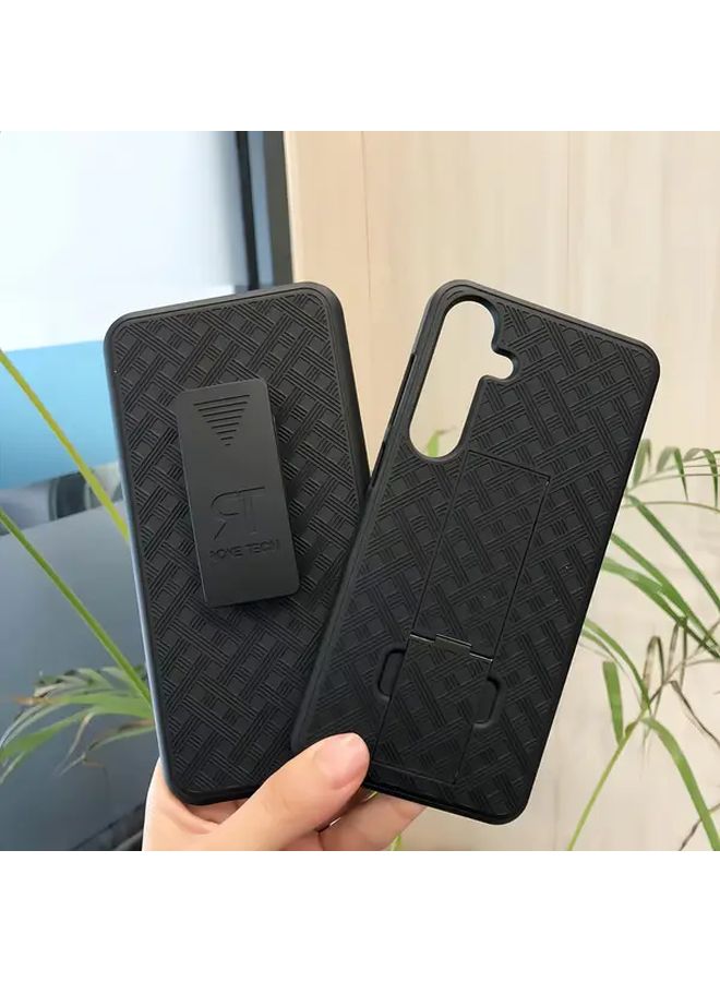 Shockproof Dustproof Heavy Duty Kickstand Phone Case For Samsung Galaxy S24 Black 180 Degree Rotating Outdoor Full Protective Holster - Image 5