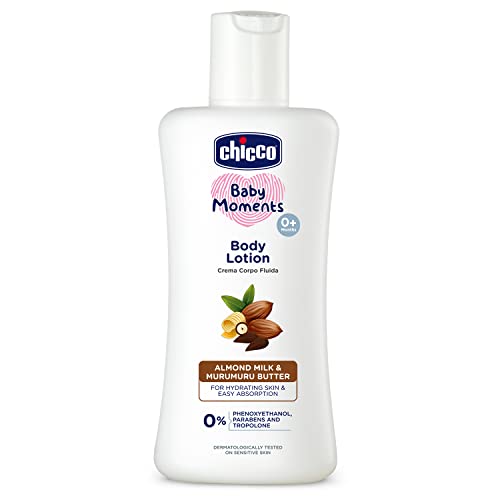 Chicco Baby Moments Body Lotion 100ml | Almond Milk & Murumuru Butter | Quick Absorb Formula with Natural Ingredients for Ultra Soft Skin | Dermatologically Tested | Parabens & Phenoxyethanol Free - Image 1