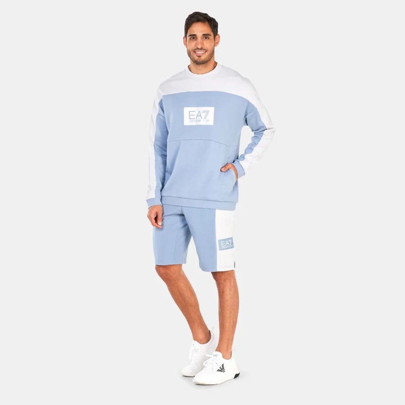 EA7 Emporio Armani Blue Men's Train Tonal Block Sweatshirt for Men | Best Price UAE