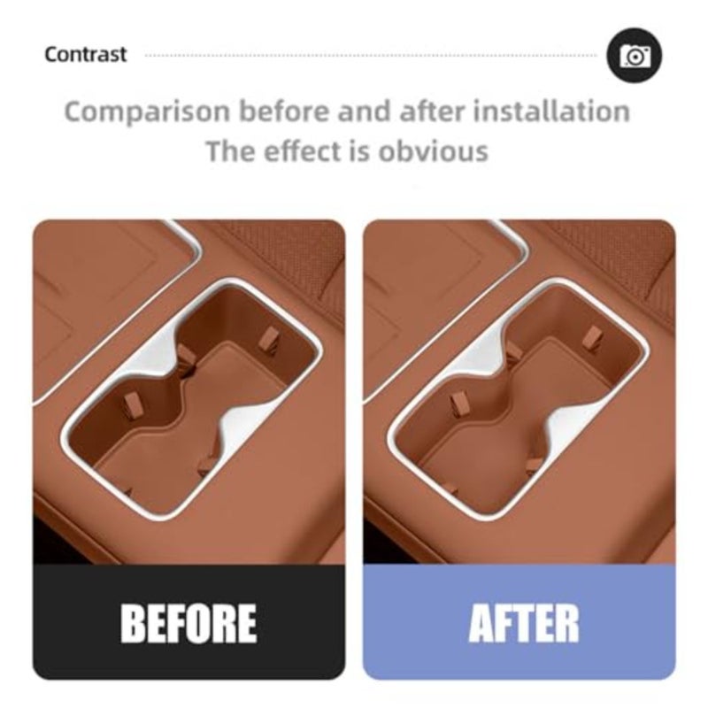 Center Console Cup Holder Compatible with BYD Leopard 7/ Titanium 7 2025 2026 Interior Accessories, Premium Silicone Drink Holder Insert Grey - Image 2