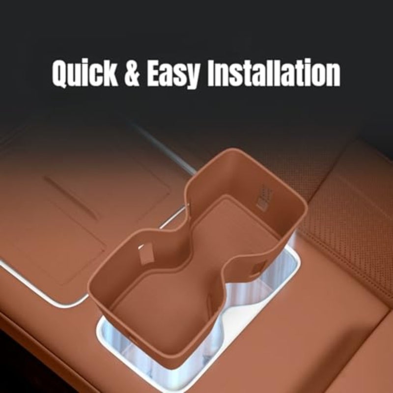 Center Console Cup Holder Compatible with BYD Leopard 7/ Titanium 7 2025 2026 Interior Accessories, Premium Silicone Drink Holder Insert Grey - Image 3