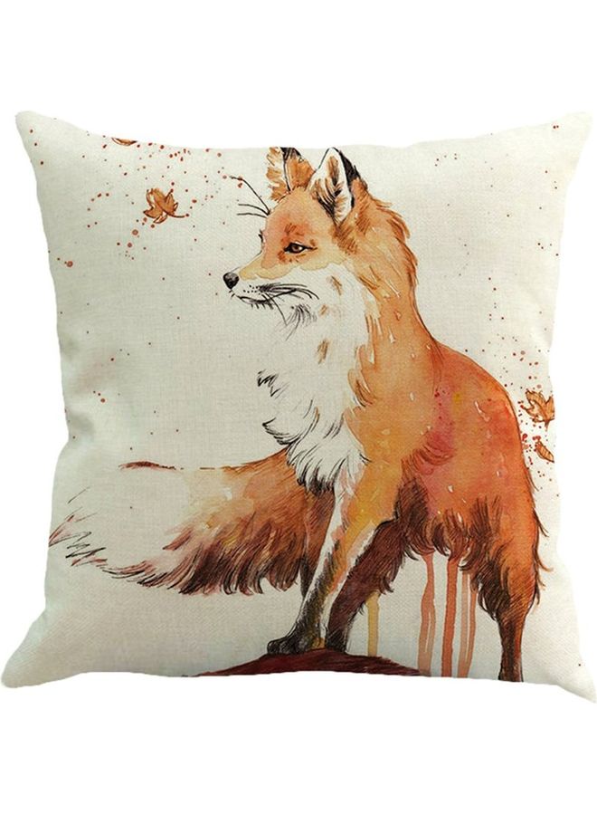 نيبمينينت غطاء وسادة ديكور من الكتان بطبعة حيوانات دول الشمال الأوروبي متعدد الألوان 45x45سم - Image 1