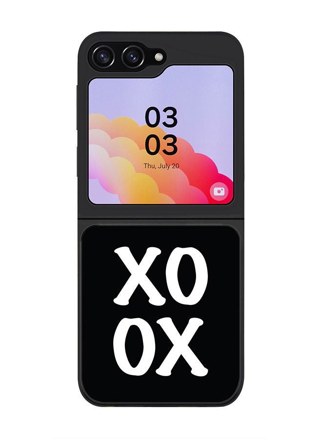 Stylizedd Rugged Black edge case for Samsung Galaxy Z Flip5, Slim fit Soft Case Flexible Rubber Edges Anti Drop TPU Gel Thin Cover -  XOXO - Image 1