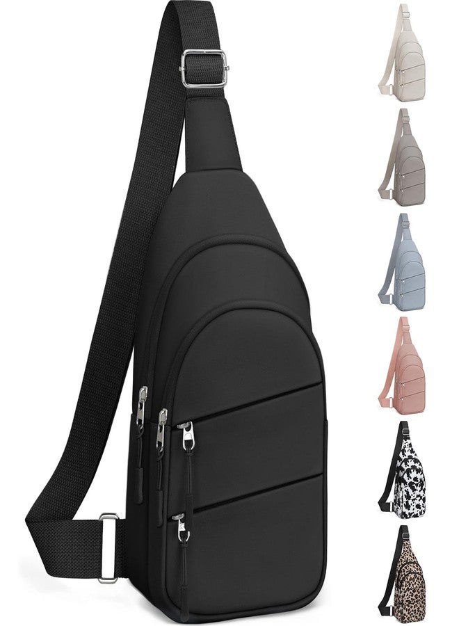 Tuwubi Crossbody Bags for Women, Sling Bag for Men, Small Hiking Backpack Anti Theft Lightweight for Outdoors Travel (M, Black) - Image 1