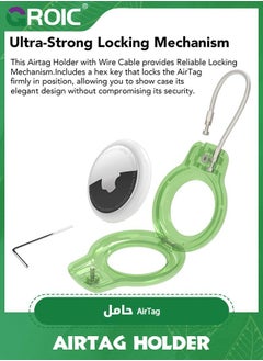 GROIC Compatible with Apple AirTag Secure Holder Wire Cable, 2 Pack Air Tag Lock Case Keychain Key Ring Chain Luggage tag for Keys, & More  - Image 2