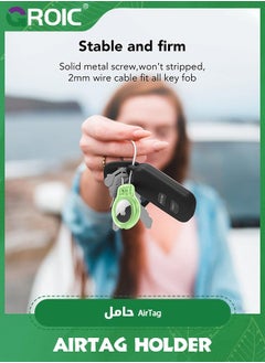 GROIC Compatible with Apple AirTag Secure Holder Wire Cable, 2 Pack Air Tag Lock Case Keychain Key Ring Chain Luggage tag for Keys, & More  - Image 3