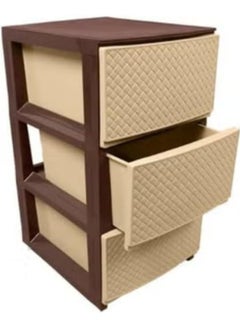 Faller 3 Tier Rattan Storage Unit for Drawer Organization, Beige ...