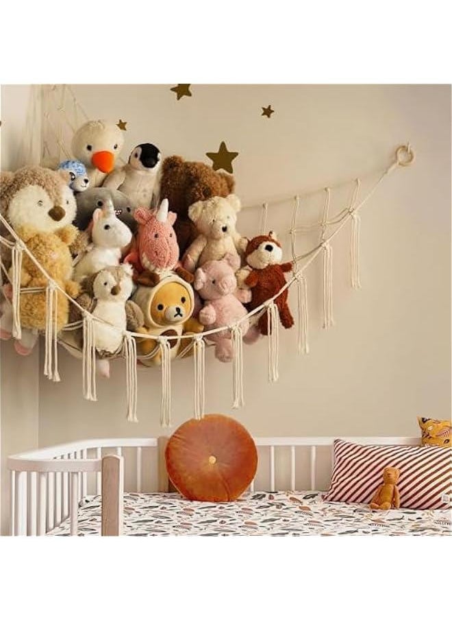MIXDE Stuffed Animal Storage Hammock or Net Corner - Large Toy Hammock Net for Stuffed Animals Room Decor - Cute Stuff Animal Organizer Holder for Plush Plushie - Kids Baby Nursery Wall Bedroom Ho  - Image 4