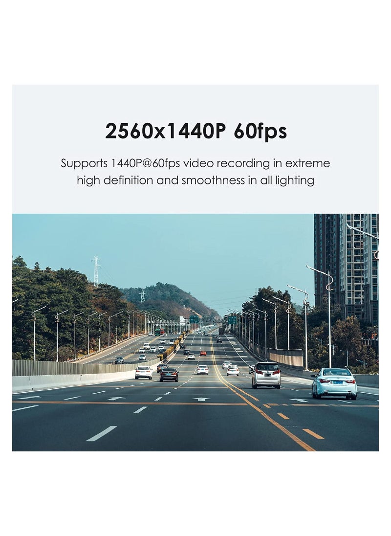 A119 V3 1440P 60fps Dash Cam with GPS, Enhanced Super Night Vision with True HDR and Starvis Sensor, Car Dash Camera 140° Wide Angle, 2.0‘’ LCD, Smart Parking Mode 24H