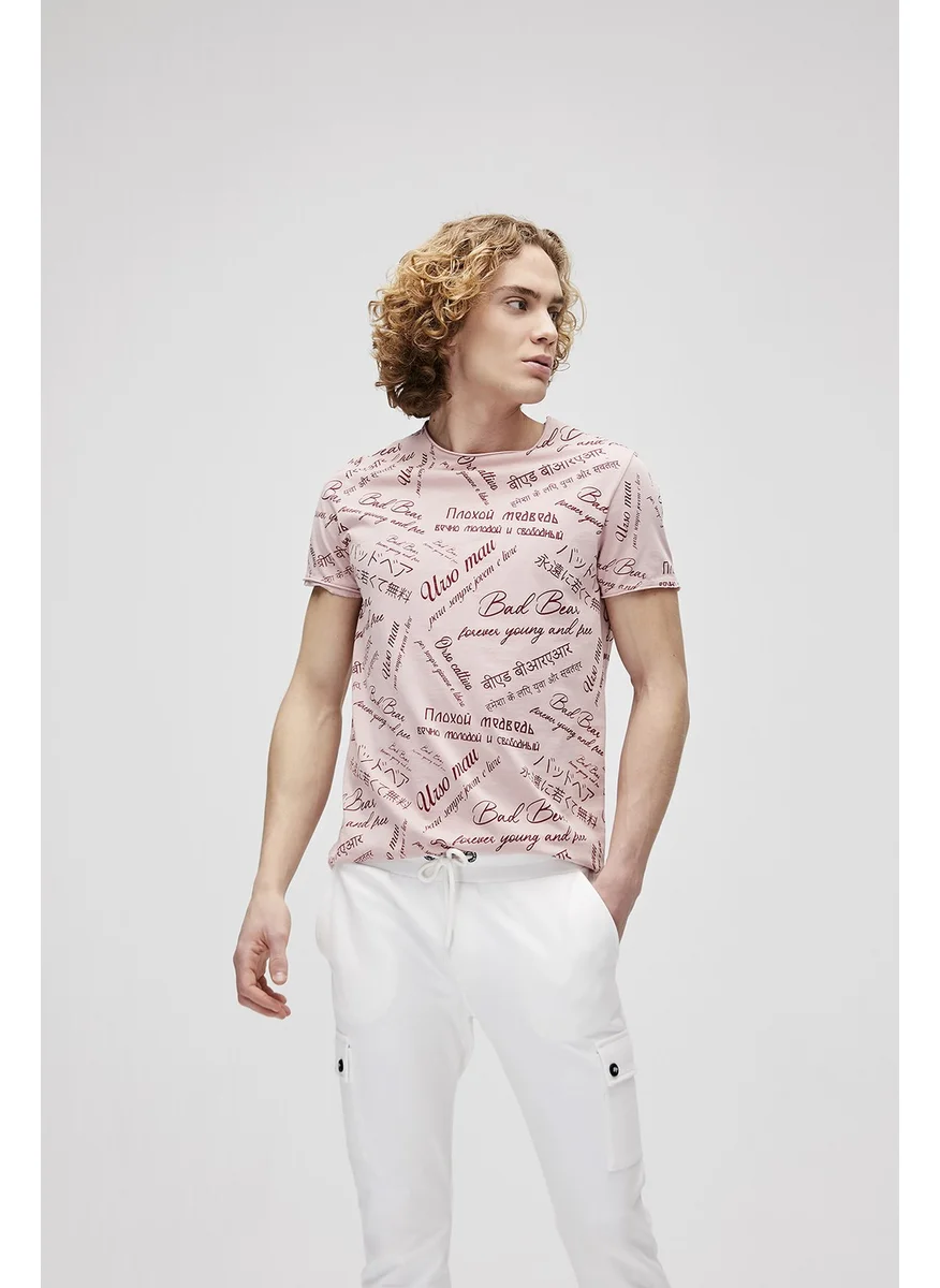 باد بير Men's Powder Written Crew Neck T-Shirt