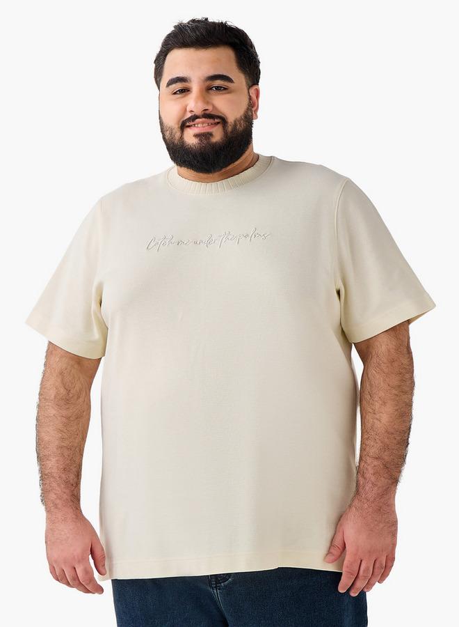Maxim Men Crew Neck Short Sleeves Embroidered T shirt - Image 2
