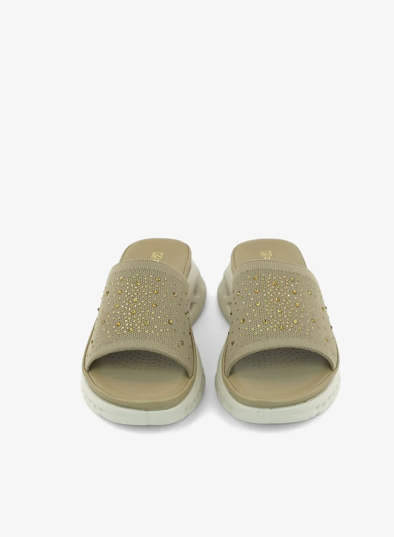 Zayna Khaki 221-336 Zayna Ladies Casual Slides 3F2006-911 Khaki for Women | Best Price UAE